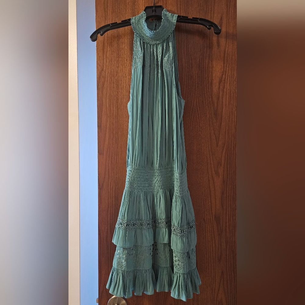 Ramy Brook Aqua Sleeveless Mini Dress
